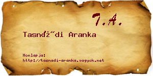 Tasnádi Aranka névjegykártya